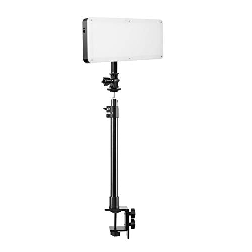 GVM Bi-Color Video Light On-Camera Light CRI97 + Dimmable 3200K-5600K, LED Video Light Panel with C-clamp Stand for YouTube DSLR Camera Camcorder Photo Lighting