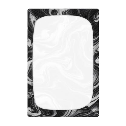 Kigai Black White Marble Texture Crib Sheets - Fitted Crib Sheets for Boys Girls, Soft Baby Crib Mattress Sheets 52 x 28 Inches - size: 52x28 Inch