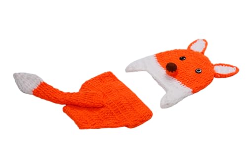 Matissa Newborn Baby Girl/Boy Crochet Knit Costume Photography Prop Hats Outfits - color: Fox