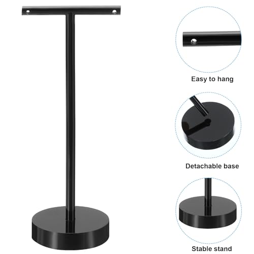 PATIKIL Earring Display Stands,2pcs Acrylic Earring Holder Earring Stands Storage Organizer Necklace T Rack for Jewelry Photography Necklace,Black - color: Black