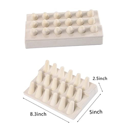 ByKen Ring Holder Organizer Display Stand (White Velvet)