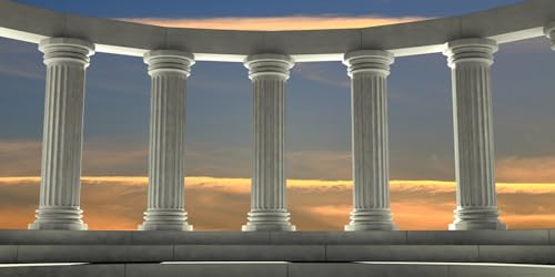 12x6ft Greek Marble Pillars Backdrop Roman Empire Architecture Civilisation Culture Ancient Ruins Temple Historical Building Photography Background Archaeological Research Shoots Props - size: 12x6ft