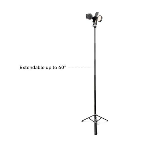 Content Creator Kit with LED Video Light, Microphone & Tripod – Video Recording & Vlogging Kit for YouTube, TikTok & Smartphone Content Creation | Portable Creator Lighting Kit with Bluetooth Remote