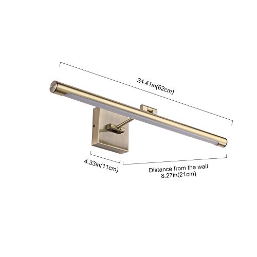 Joosenhouse Modern LED Picture Lights 24.4 inch, Antique Bronze Metal Artwork Display Lamp with Rotatable Sconces Lamp Head, 14W (70W Eqv.), Hardwired Connection, 3000K Warm White 840Lm… - color: Antique Bronze, size: Non-Dimmable 24.4" Long