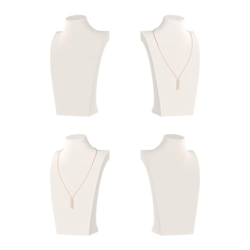Necklace Bust Display Stand, Necklace Holder, Pendant Chain Necklace Organizer for Women (Beige Velvet, L 4PCS) - color: Beige Velvet, size: 11.4" Height (4pc)
