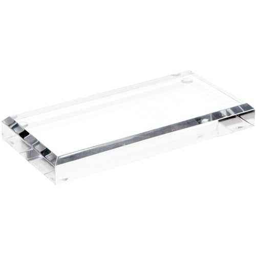 Plymor Clear Acrylic Rectangular Beveled Display Base, 6" W x 3" D x 0.75" H - size: 6" x 3" x 0.75"