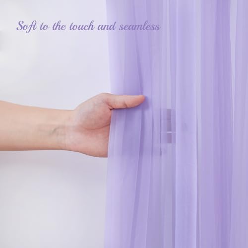 10x10 Purple Tulle Backdrop Curtains for Parties, Sheer Backdrop Curtain Wedding Photo Background Drapes for Baby Shower Photography Birthday Party - color: Purple, size: 10x10ft