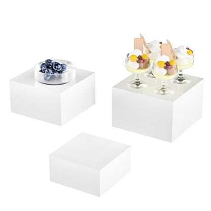 Acrylic Dessert Stand,Buffet Risers, Food Risers, Multi-Purpose Cake Stand for Parties, Weddings, Birthdays, Catering, Jewelry,Collectibles (White, 6"x7"x8") - color: White, size: 6''x7''x8''