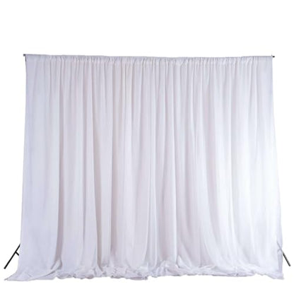 Efavormart 20ftx10ft White Dual Layered Chiffon Polyester Room Divider, Backdrop Curtain with Rod Pocket - color: White, size: 120"W x 240"L (Pack of 1)