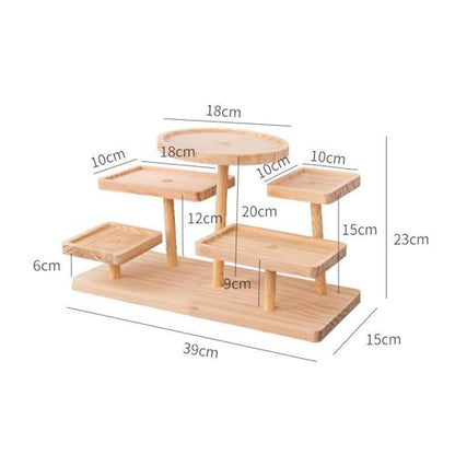 Display Riser Stand Countertop Multi Tier Solid Wood Perfume Holder Cake Stand Storage Rack for Doll Craft Figurine, 5 Layer - color: 5 Layer