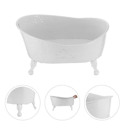 UKCOCO Newborn Photo Prop Bathtub: Baby Photography Prop for Photoshoot, White Iron Bathtub for Baby Photo Shoot, 19. 7 X 14. 2 X 11. 4 Inch