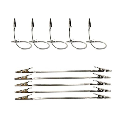10-Pack Double-Headed Alligator Clip Holders Bendable Flexible Arms for Office Memos, Photos & DIY | Metal Double-Sided Design with Mini Prongs | 7.1 Inch Long Display Organizer