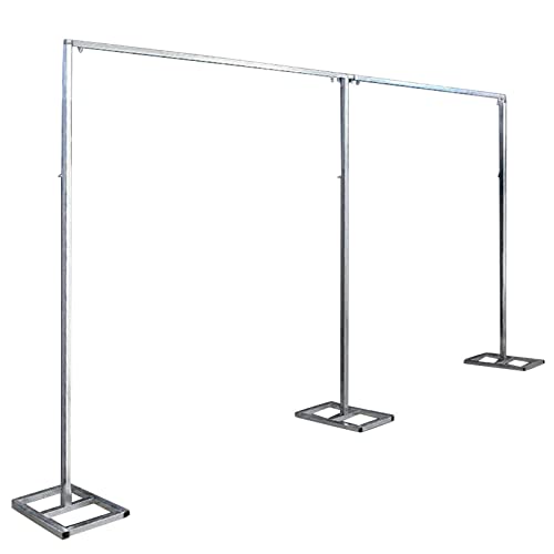 20ft x 10ft Backdrop Stand Pipe Kit Heavy Duty Wedding Backdrop Stand with Weighted Stainless Bases for Backdrop Frame Wedding Backdrop Ceremony Backdrop Show Display