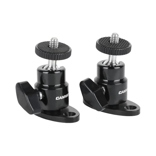 CAMVATE 1/4"-20 Mini Ball Head with Ceiling Mount for CCTV & Video Wall Monitors Mount(2 Pieces)-24004
