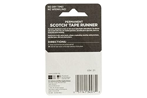 Scotch Double Sided Tape Runner, 0.27 in x 26 ft., Perfect for Holiday Crafts, Gifts, and DIY, 1-Pack - size: 1-Pack