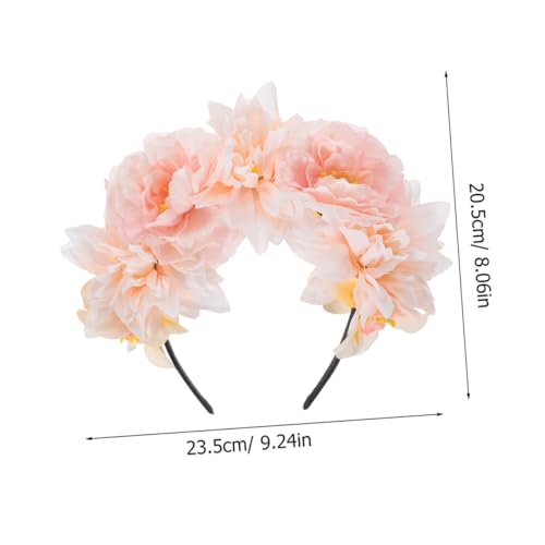 POPETPOP 2pcs Floral Hair Headbands for Women Vintage Peony Simulation Flower Crowns Photo Props Party Hair Accessories