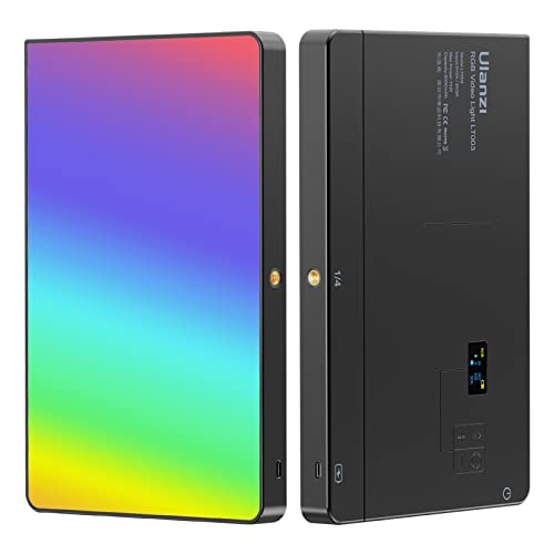 ULANZI LT003 RGB Video Light, 15W Portable LED Panel with 2100 Lumens, 10" Video Light Dimmable 2500K-9000K, Built-in 8000mAh Battery and USB Charger, CRI>95 for DSLR Camera Video Photography - size: 10 inch
