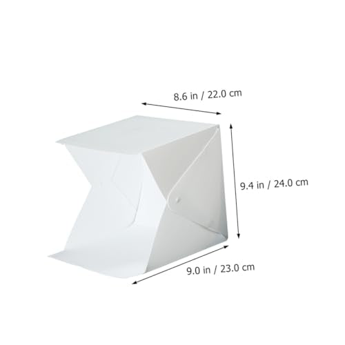 PRETYZOOM 20cm Folding Photography Light Tent with Dual LED Bars, Portable Mini Photo Light Box Kit with 4 Color Backdrops for Product Shooting and Jewelry Photography