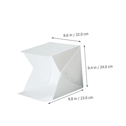PRETYZOOM 20cm Folding Photography Light Tent with Dual LED Bars, Portable Mini Photo Light Box Kit with 4 Color Backdrops for Product Shooting and Jewelry Photography