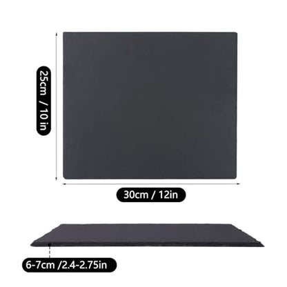 5 Pack 12 x 10 Inch Slate Cheese Boards, Black Rectangle Slate Charcuterie Boards, Natural Charcuterie Stone Plates for Parties, Gifts, and Special Events, Cheese, Sushi, Food. - size: 5 Pack 12 x 10 Inch