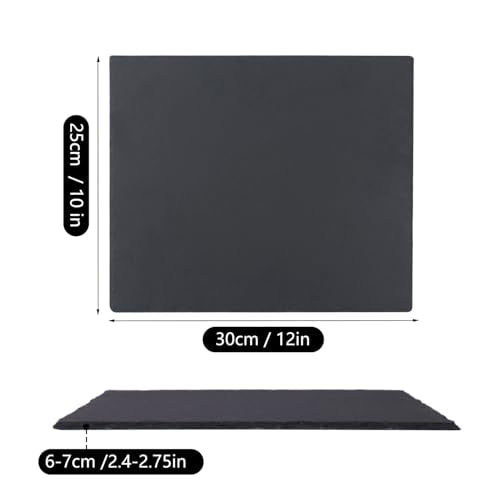 6 Pack 12 x 10 Inch Slate Cheese Boards, Black Rectangle Slate Charcuterie Boards, Natural Charcuterie Stone Plates for Parties, Gifts, and Special Events, Cheese, Sushi, Food. - size: 6 Pack 12 X 10 Inch