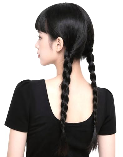 Gothic Girls Costume Women Dark Academia Wig Hand Thing prop Necklace For Adult Halloween Cosplay-Bangs Wig