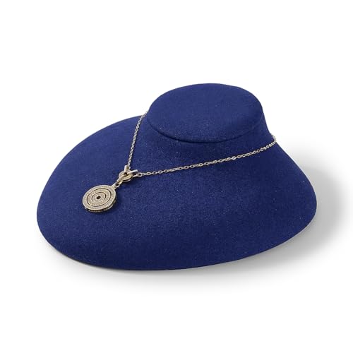 Oirlv Luxury Microfiber Jewelry Bust Necklace Display Bust - color: Blue