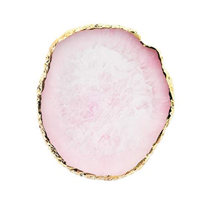 Resin Nail Art Palette,Nail Art Painting Mixed Color Palette Gold Edge Nail Gel Color Makeup Display Board (Pink) - color: 3# Pink