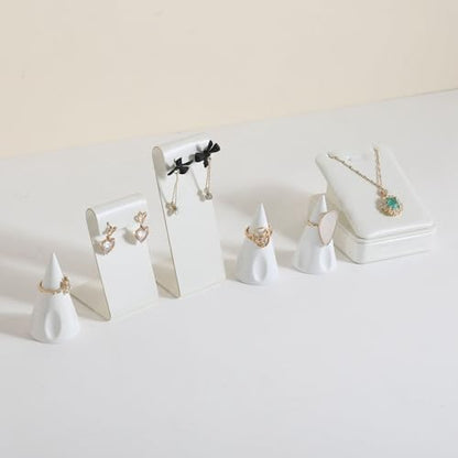 White earring holder for girls, Leather earring display stand for selling, Jewelry earring hanger for boutique store【White-Earring stand-2pcs】