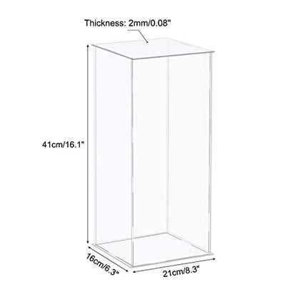 MECCANIXITY Acrylic Display Case Plastic Box Cube Storage Box Clear Assemble Showcase 8.3x6.3x16.1 Inch for Collectibles - size: 8.3x6.3x16.1 Inch