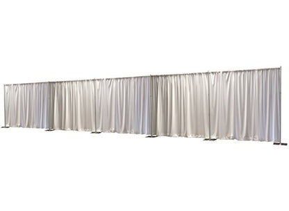 OnlineEEI 8 Foot Tall Fixed Height Collapsible Pipe and Drape Backdrop Kit 8ft x 50ft (White Drapes) (BBD9990850CDPR000) - color: White