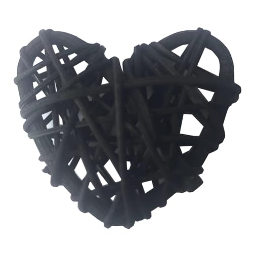 2 Inch 50mm Heart Rattan Ball Sepakraga Vase Filler Ball Craft Photo Shooting Props for Garden Home Decor Ornament Wedding Birthday Valentine's Day Baby Shower (Black 5cm 20pcs) - color: Black 5cm 20pcs
