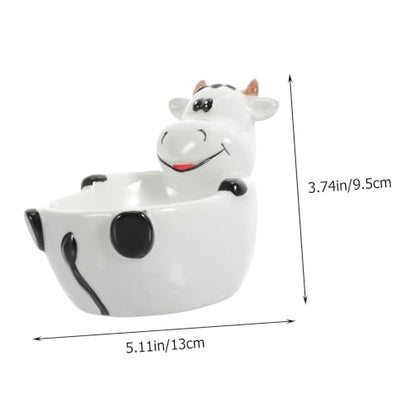 Creative Ceramic Cartoon Animal Bowl for Multi-purpose Soup and Snack Container Cute Cow Shape Tableware for Boys and Food-grade Material and Photo Prop