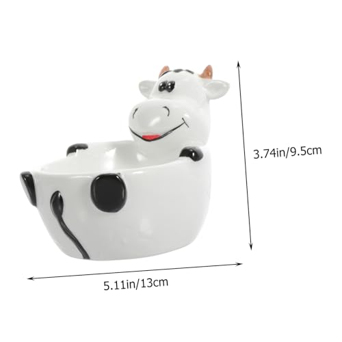 Creative Ceramic Cartoon Animal Bowl for Multi-purpose Soup and Snack Container Cute Cow Shape Tableware for Boys and Food-grade Material and Photo Prop
