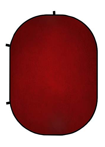 Kate 5x6.5ft(1.5x2m) Collapsible Backdrop Red Black Texture Pop up Backdrops Abstract Reversible Portrait Photography Backgrounds for Photo Video Meeting