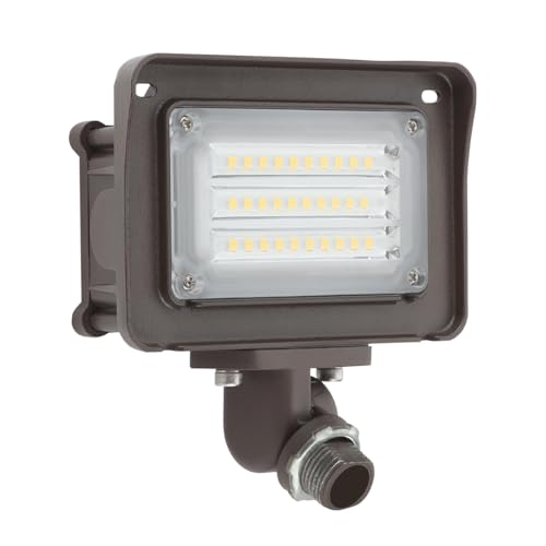 DAKASON 30W LED Flood Light Outdoor, Dusk-to-Dawn Photocell 180° Adjustable Knuckle, 3900LM 5000K Replaces 100W HPS/MH, IP65 Waterproof Outdoor Security Lighting Fixture, 100-277Vac, ETL Listed - size: 1 Pack