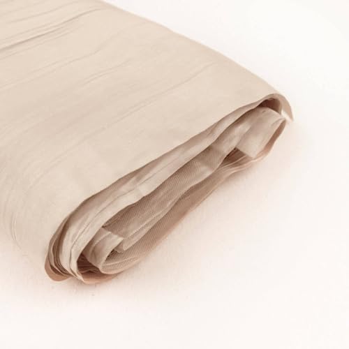 Efavormart 54" x10 Yards Beige Accordion Crinkle Taffeta Fabric Bolt for Wedding Birthday Party Dance Event Decoration - color: Beige