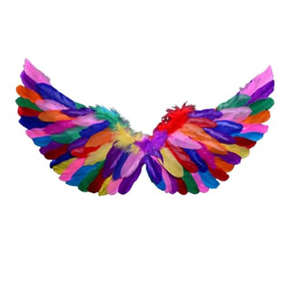 Fairy Wings Angel Feather Wings with Elastic Straps Costume Cosplay Photography Props Halloween Supplies - color: Multicolor, size: 23.62"X7.87"