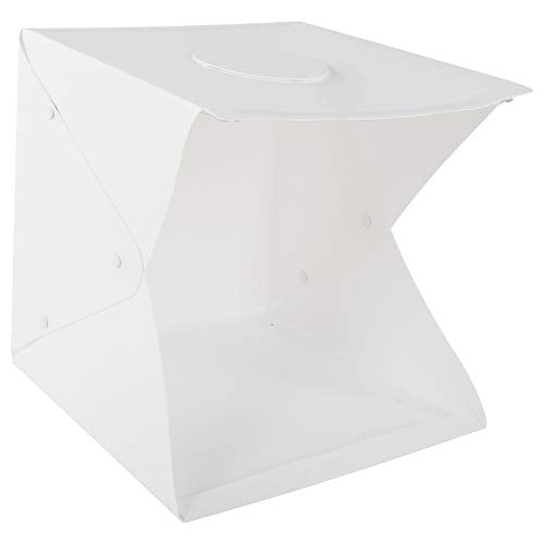 40cm LED Foldable Lightbox, Photography Softbox with Adjustable Brightness and 6 Color Backgrounds, 140pcs Light Chips for Jewelry Product Photo