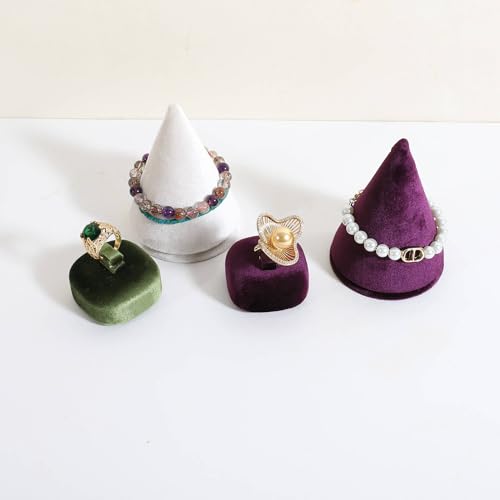 Cute Single Ring Holder for selling, Velvet Ring Display Stand for Jewelry Show, Jewelry Storage Display【Purple】 - color: Purple