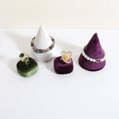 Cute Single Ring Holder for selling, Velvet Ring Display Stand for Jewelry Show, Jewelry Storage Display【Purple】 - color: Purple
