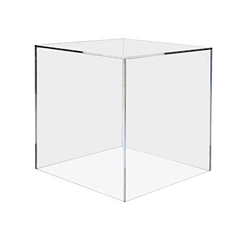 4" x 4" Acrylic Display Riser Box with One Open Side No Lid Versatile Clear Square Plastic Retail Merchandise Storage Bin or Product Platform No Assembly by Marketing Holders - color: Clear, size: 4"W x 4"D x 4"H