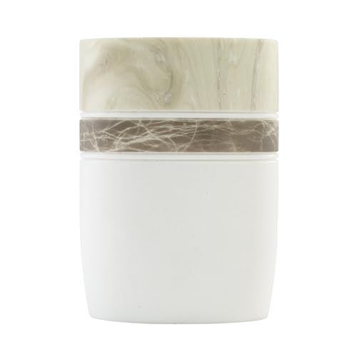 Izod – Tumbler, Hand-Painted Resin with Marble Detail, Modern Home Decor – Perfect for Holding Toothbrushes and Bathroom Essentials (Tidal) - size: Tumbler