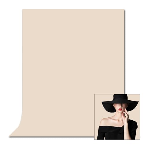 Beige Background for Photography, Photobooth Professional Photo Backdrop Curtains, Studio Portrait Video Teams Photo op Backdrop Solid Color Backdrops for Photography 6x9FT - color: Beige, size: 6x9FT