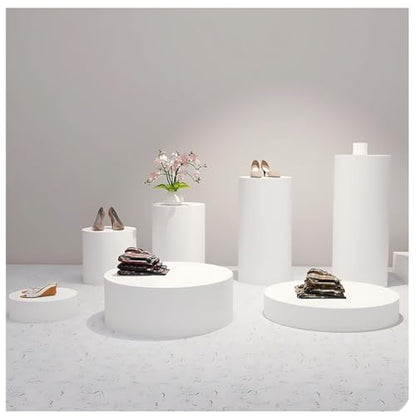 Large Round Pedestal Risers for Mannequins & Photography Props - Cylinder Display Stands, Step Plinths for Bridal Shop, Clothing Showcase & Event Displays - size: 60x15cm/23.6x5.9in