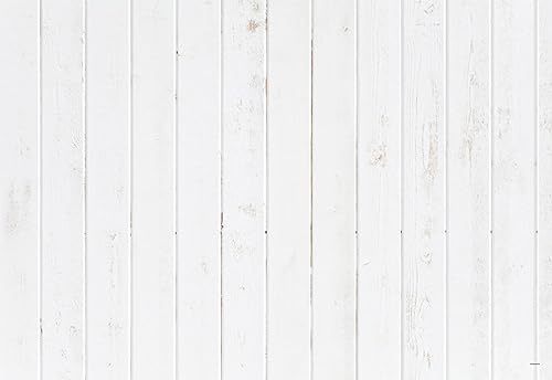 Kate Photography Floor Mat White Floor Mat White Wooden Wall Backdrop Rubber Floor Mats Newborn Photography Drops for Professional Photographer 8x5ft - color: White Wood 1, size: 8x5ft