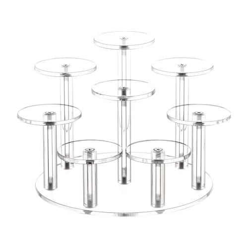 Jusalpha Acrylic Display Stand, 8 Tier Round, Clear Organizer for Jewelry, Funko POP Figures, Perfume, Cupcake, Countertop Decoration (8 Tier) - size: 8 Tier