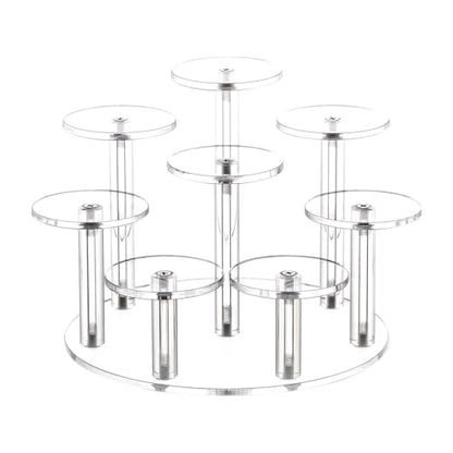 Jusalpha Acrylic Display Stand, 8 Tier Round, Clear Organizer for Jewelry, Funko POP Figures, Perfume, Cupcake, Countertop Decoration (8 Tier) - size: 8 Tier