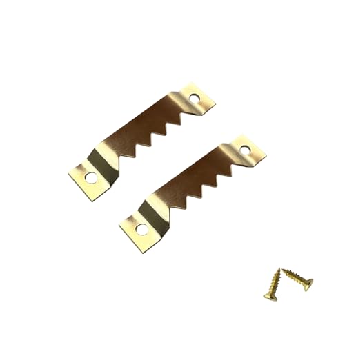 30 Pack Large Sawtooth Picture Hangers Steel Picture Hanging Picture Frames Hangers with Screws Picture Hang Solutions, for Hanging Artwork Picture Frame Hook Photos (Gold，Supports 50 lbs) - color: Large Gold - 30 Pack