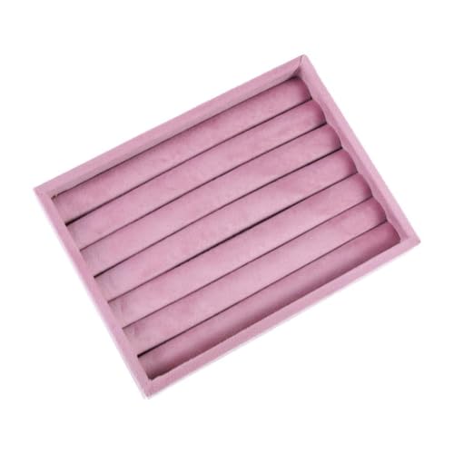 DYNWAVE Jewelry Organizer Jewelry Drawer Insert High End Velvet Jewelry Display Holder Jewelry Storage for Home Gifts for Girls Women - color: Pink Rings Tray